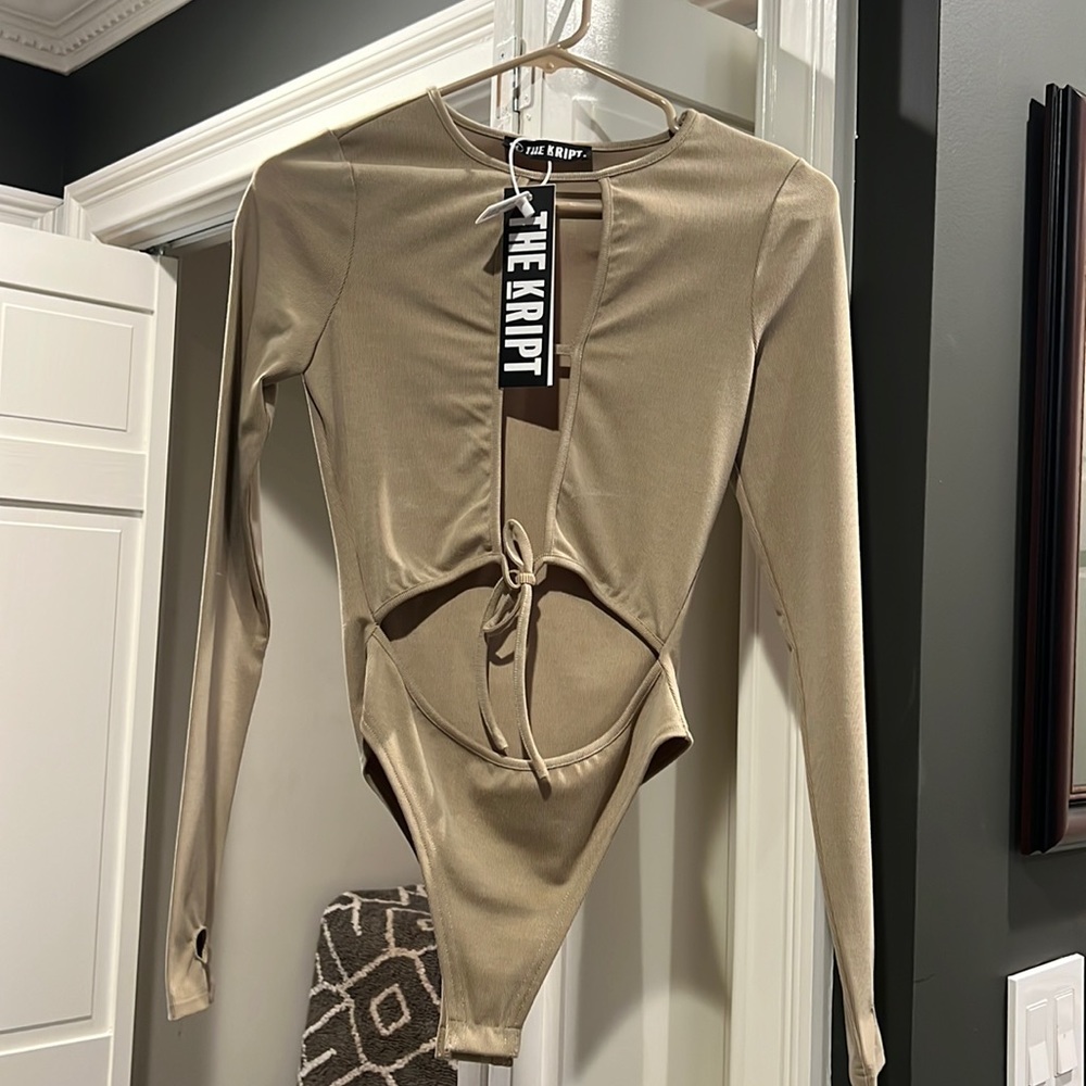 Khaki / Beige Bodysuit from The Kript - Size Small & Brand New with Tags